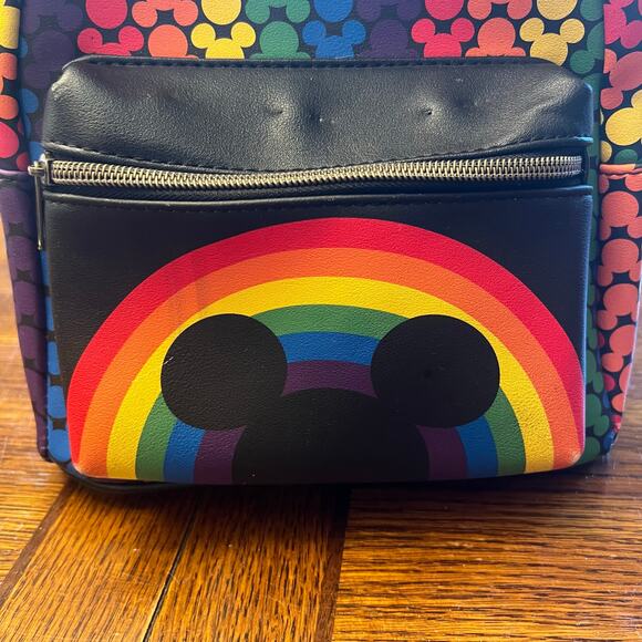 RARE Loungefly Disney Rainbow Mickey Mini Backpack Pride Love - Picture 7 of 16